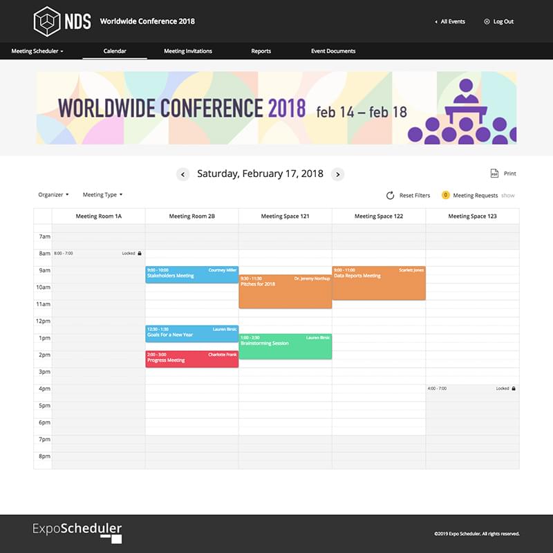 Main calendar view from ExpoScheduler